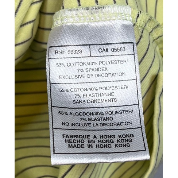 NIKE Women's Golf Polo, Nike Fit Dry, Yellow with Blue Stripes, Size Small - Picture 6 of 7